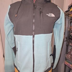 The North Face Black and Light Blue Outdoor Jacket